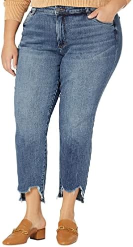 KUT from the Kloth Plus Size Reese Ankle Straight Leg w/Raw Step ...