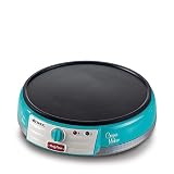 Ariete 202 Crepes Maker Party Time - Plancha para crepes antiadherente, 2 espátulas de madera, recetario, 1000 W, azul