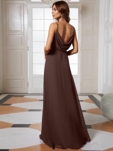 Image of Ever-Pretty Women's Summer Backless Spaghetti Strap Chiffon Bridesmaid Dresses Empire Waist Formal Wedding Guest Dress