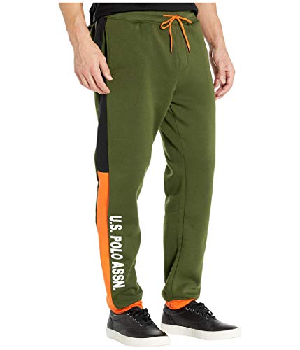 U.S. Polo Assn. Tricolor Wordmark Jogger Rifle Green SM