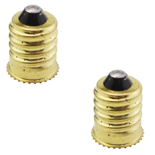 GZWZH 2PCS E14 to E12 Large Screw to Small Converter Socket Adapter Bulb Sleeve Reducer Gold 250V 3A Candelabra to Standard Bulb Adapter