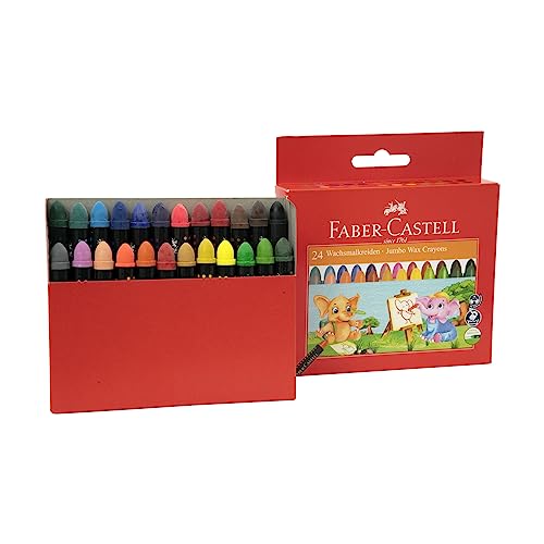 Image of Faber-Castell 90Mm Jumbo Wax Crayons (Pack of 24), Multicolor
