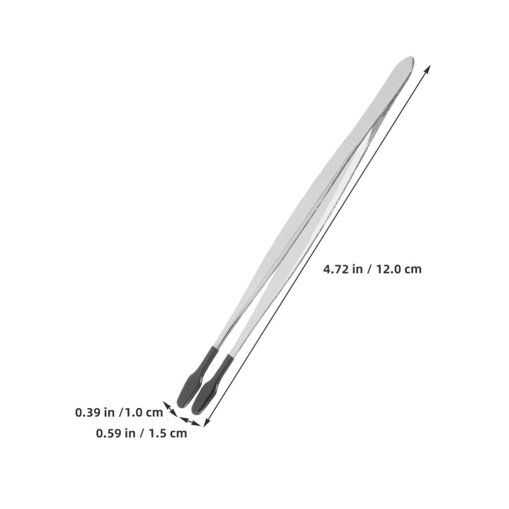 minkissy Stainless Steel Tweezers Set 5pc Craft Tweezers Flat Tip Ideal for Crafting Jewelry Making