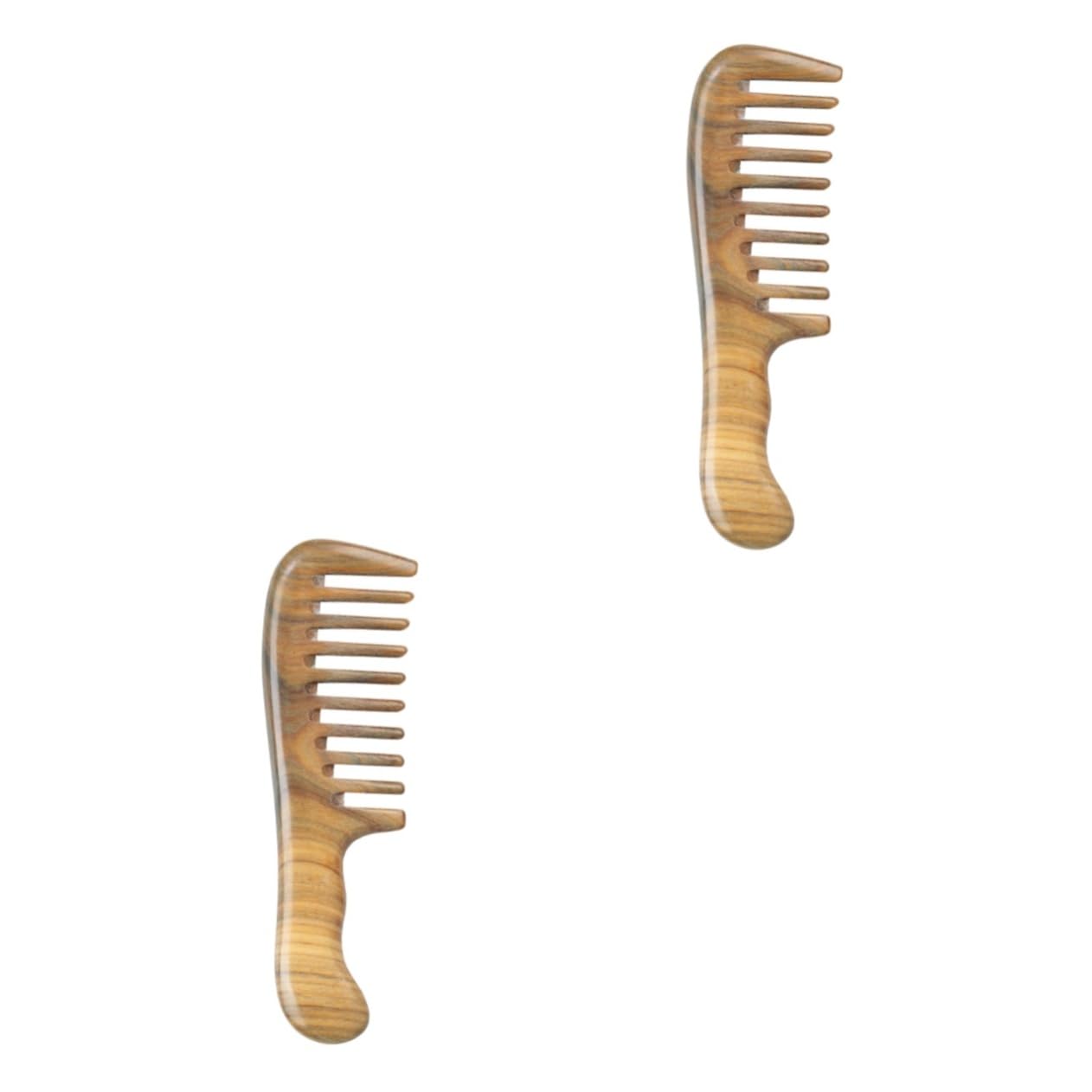 Didiseaon 2 Peines Sin Empalme Peines De Anchos De Madera Natural s Decorativos Para Cortar El Cabello De Masaje Dentado De Madera De Sándalo Para Novia