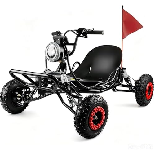 Electric Go Kart, 2100W Motor Go Kart for Adults & Kids with Premium Steel Tubular Frame, 3 Speed Off-Road Kart with 6'' Off-Road Tires with Hydraulic Brake, 30MPH (Black, 53x35x29IN)