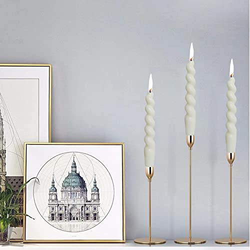 White Taper Candles Stick Spiral Twisted Candles H 7.5Inch Wax Unscented White Dinner Candle Dripless For Home Decor, Relaxation & All Occasions(White) #TOP4