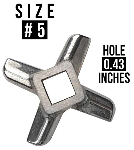 Universal Stainless Steel Blade For Meat Grinder - Size #5 - Hand Meat Grinding Blades - Replacement Parts For Meat Grinders #TOP2