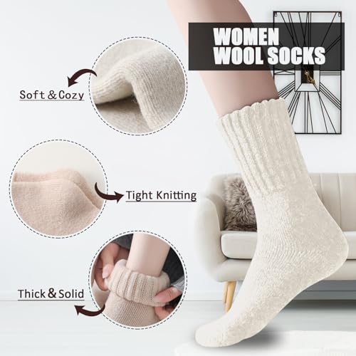 Marchare Women Wool Socks Boot Socks Winter Thick Warm Sock Cozy Crew For Women3