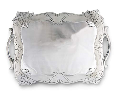 Arthur Court Designs Aluminum Fleur-De-Lis Rectangle 19 Inch X 13.5 Inch #TOP2