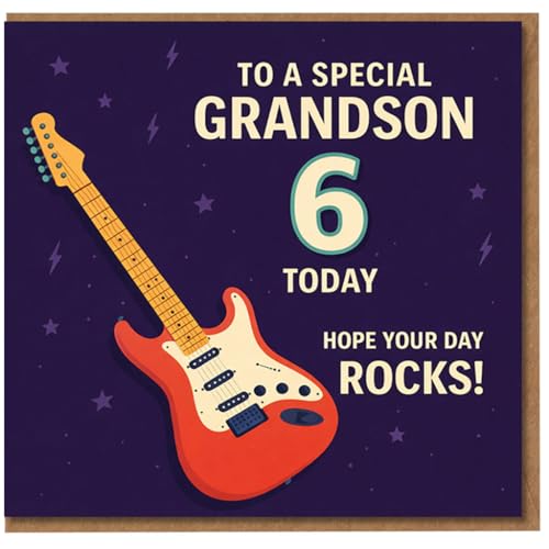 ��6�΂̒a�����J�[�h - To a Special Grandson 6 Today, Hope Your Day Rocks - �G���L�M�^�[���b�N�e�[�}