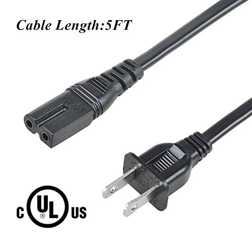Amazon.com: SLLEA 5ft Power Cord Flat Fig8 Cable Compatible with