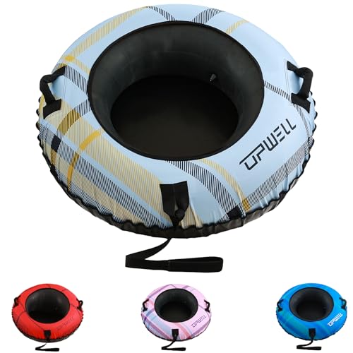 UPWELL Heavy Duty Snow Tube for Adults - 46" Inflatable Snow Sled with Safety Cushion (Pale Cerulean) by UPWELL - Used condition - US$46.07