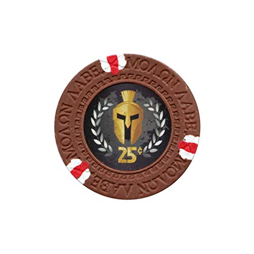 Versa Games Spartan Clay Poker Chips in 13.5g Weight - Pack of 50 (Choose Colors) (Brown)