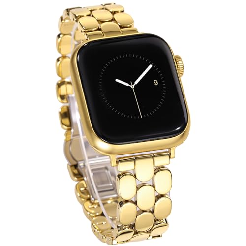JR.DM �S�[���h�E�H�b�`�o���h �����p Apple Watch 38mm 40mm 41mm 42mm (S10/11) �Ή� ���߉\�ȃ��^���o���h �f�U�C�i�[ �G���K���g ���O�W���A���[ �h���b�V�[�X�g���b�v iWatch Series1/2/3/