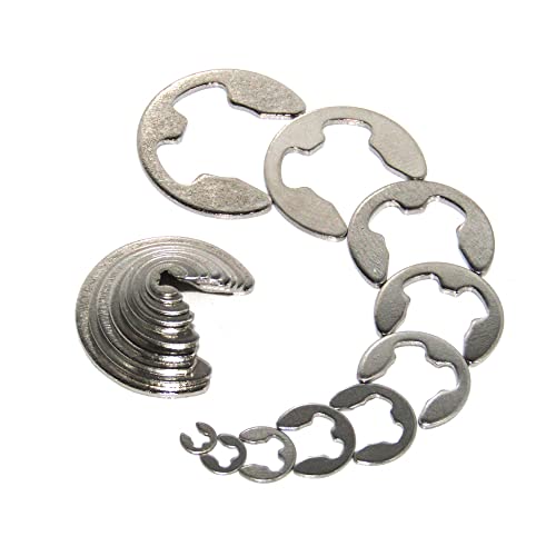 200pcs 1.5mm E-Clip Circlip External Retaining Ring Snap Ring GB896-304 Stainless Steel(Silver)