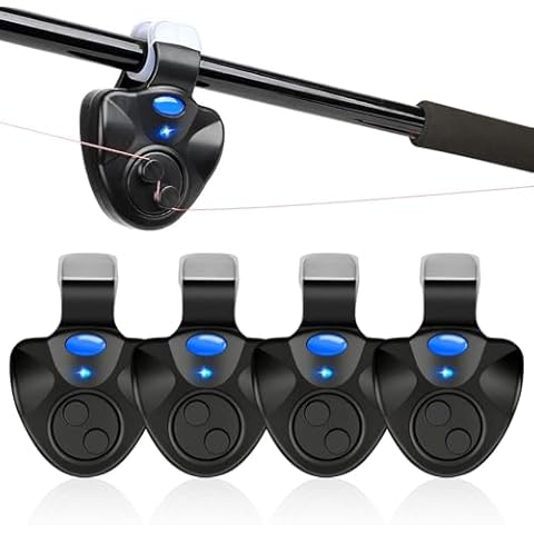 4 PCS Fishing Bite Alarm with LED Lights Cover