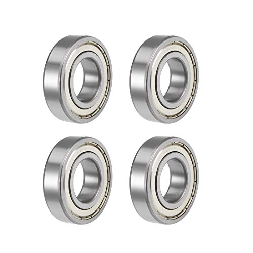 sourcing map 6206ZZ Deep Groove Ball Bearings Z2 30mm X 62mm X 16mm Double Shielded Carbon Steel 4pcs