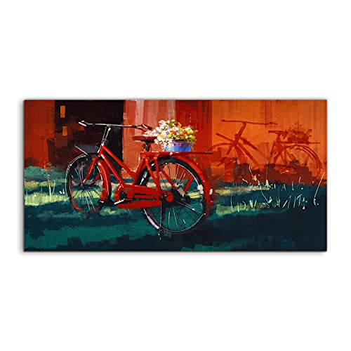 Art acrylique haut de gamme 100x50cm, impression photo Bucket Flowers Bike salon
