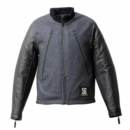 [56design] LEATHER SLEEVES MELTON JACKET oCN t oCNp  I[goC C_[XWPbg WPbg C_[X C_[ CfBOEFA AE^[ O[×ubN DF  L