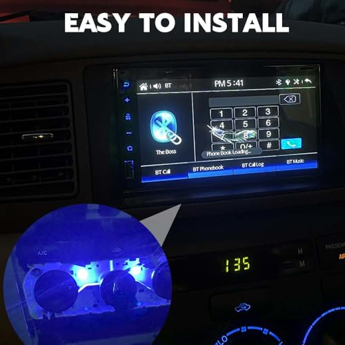 Image of 10PCS T4.2 Led Bulb Neo Wedge 10mm Base, Car Interior Dash Light, 12V IP65 Waterproof 3030 Chip LED Super Bright A /C Indicator Light, Climate Control Switch Indication Bulb for Cars (Blue)