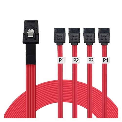 Cable SFF-8087 a 4 SATA 7P Rojo 0.5 m miniatura 2