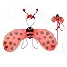 SIEYS Niños Chicas Trajes de Halloween, Amarillo Bee Ladybug Alas Antenas Diadema Varita Varita Cosplay Navidad Disfraz de Halloween para niños Regalo de cumpleaños (Color : Ladybug Wing)
