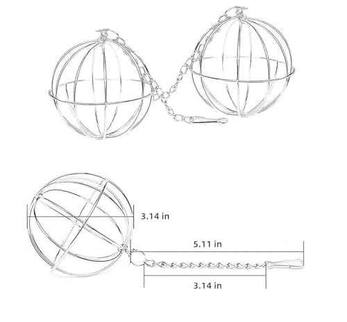 Esteopt 2 Stück Edelstahl Feeder Ball,Hay Ball Nager Futterball Kugel Metall Heuball,Edelstahl Feeder Spielzeug für Meerschweinchen, Hamster, Kaninchen Nager Fuer