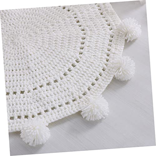 GLSTOY Boho Kinderkamer Decor Boho Decor Circulaire Tapijten Niet-Vloer Tapijten Gebreid Vloerkleed Ronde Niet-Tapijt Badmat Versier Deurmat Indoor Erker Kussen Baby Wit Bohemian - Afbeelding 7