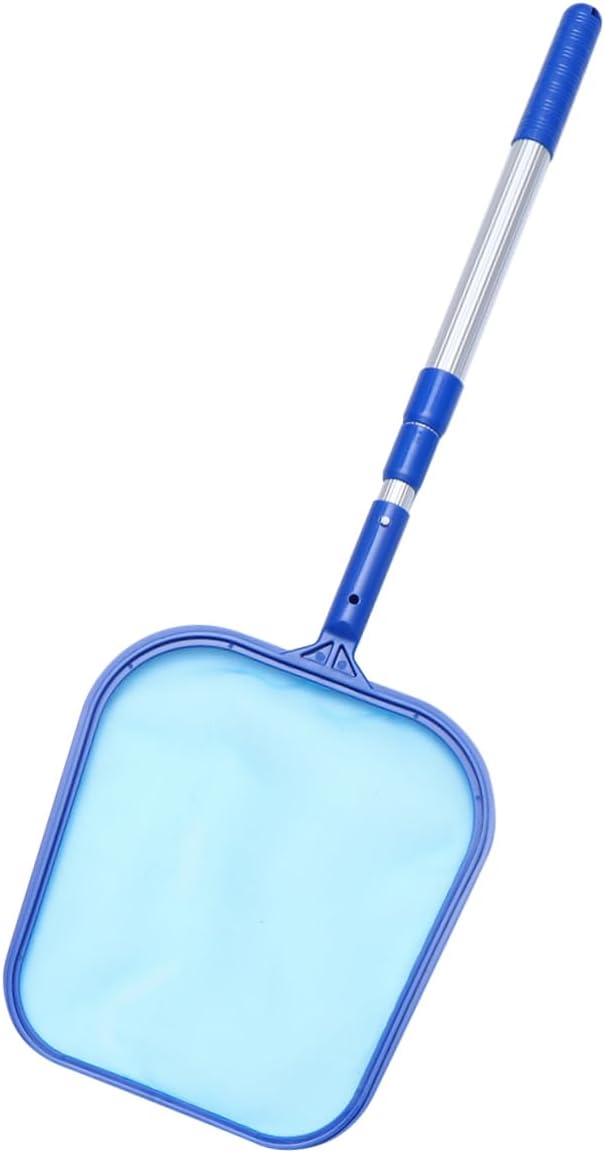 Happyyami 1Set Adjustable Pool Net with Handle Leaf Rake Cleaning Tool for Swimming Pool Fountain Lightweight Mesh Design for Easy Debris Collection Blue