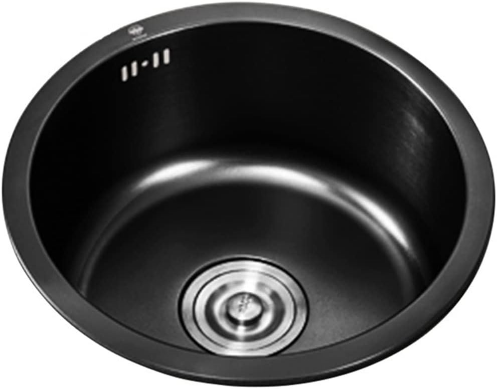 304 Stainless Steel RV Sink Single Bowl Kitchen Bar Sink Wet Bar & Prep Sink With Drain Assembly (Black 40x40x18cm) (Black 40x40x18cm)