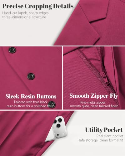 Image of MY'S Men's 3 Piece Suit Set with Tie, One Button Slim Fit Solid Jacket Vest Pants, Prom Party Wedding Business Suits for Men