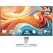 MSI PRO MP243WA E14 24-Inch FHD Computer Monitor, 1920x1080 IPS, 144Hz, 1ms, HDR Ready, Adaptive Sync, Eye Care, Built-in Speaker, HDMI 1.4b, DP 1.2a, Frameless, Tilt Adjustable, Vesa Mount, White