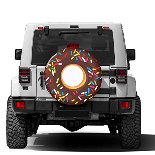 Image of Donut Spare Tire Cover Dust-Proof Wheel Tire Cover Fit Trailer, RV, SUV and Many Vehicle 15 Inch