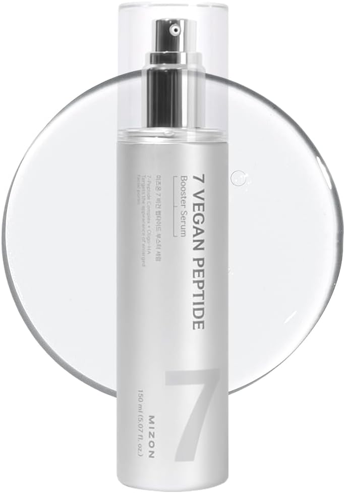 [MIZON] 7 VEGAN PEPTIDE BOOSTER SERUM (150ml) Korean Skincare, Glass Skin in 7 Seconds, Pore Minimising Face Serum, Hydrating & Smoothing, Korean Skincare for Radiant, Even Skin