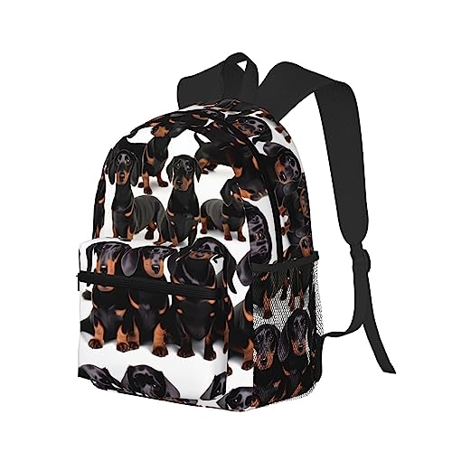 Dachshund Weiner Pet Dog Print Backpack For Women Men, Laptop Bookbag,Lightweight Casual Travel Daypack2