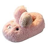 Generisch Zapatos de jardín de infancia 27 lindos y de invierno para niña, fondo plano, suaves, cálidos y cómodos, monocolor, diseño de conejo, diseño de dibujos animados, zapatillas para niños y