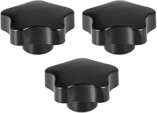 Tool parts Star Knob Grip Handle M12 Diameter Brass for INSErt Female Thread Set Of 3 Black