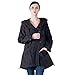 Infron IN FRONT Women Black Elegant Spring Plus Size Hooded Single-breasted Anorak Coat