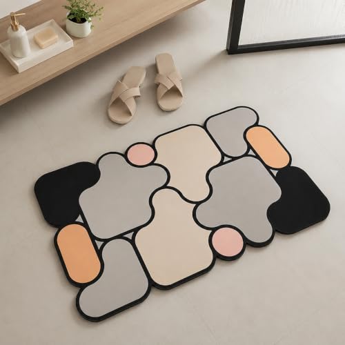Image of Roseate Rubber Anti Skid (40x60 cm) Super Water Absorbent Mats for Home /Bathroom /Bedroom /Kitchen /Floor Mat (D1) Pack of 2