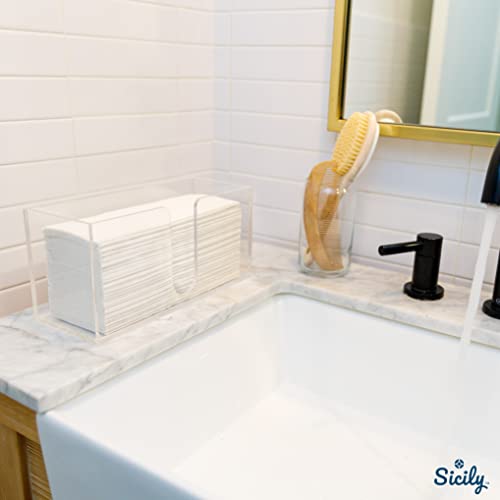 Acrylic Paper Towel Holder (5mm Acrylic) Paper Towel Dispenser Countertop-Bathroom, Kitchen (10.75”W x 4.125”D x 5”H) Napkin Holder-Tri-fold Disposable Napkins Home, Restaurant by Sicily - Image 6
