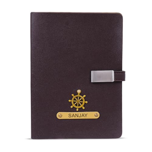 Image of ncgifts Personalized diary with name| customized diary | name notebook 200 ruled pages Customized Diwali Daily Journal Diaries Diary Gifts for Men Women Office Colleagues Employees (Brown)