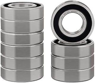 XiKe 10 Pcs 6003-2RS Double Rubber Seal Bearings 17x35x10mm, Pre-Lubricated and Stable Performance and Cost Effective, Deep Groove Ball Bearings.