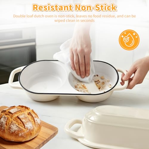 Mini Double Dutch Oven For Sourdough Bread Baking, 2.2QT Enameled Cast Iron by ONKO - Used condition - Image 7