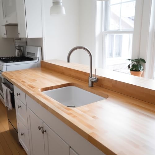 Maple Wood Backsplash madera sólida 65.41x10.16x1.91 cm miniatura 5