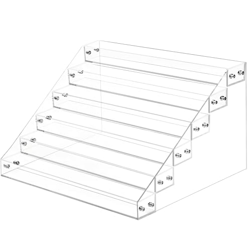 AumVum 6-Tier Nail Polish Organizer Rack, Acrylic Display Stand Holder for Nail Paint, Tattoo ink, Essential Oil, Sunglasses Storage for Salon Vanity Table, Home Decor, Holds 72 Bottles