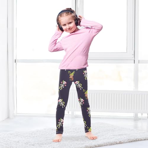 Girls' Leggings Cute Skull Flowers Floral Kids Yoga Tights Pants 1 Pack 23016994