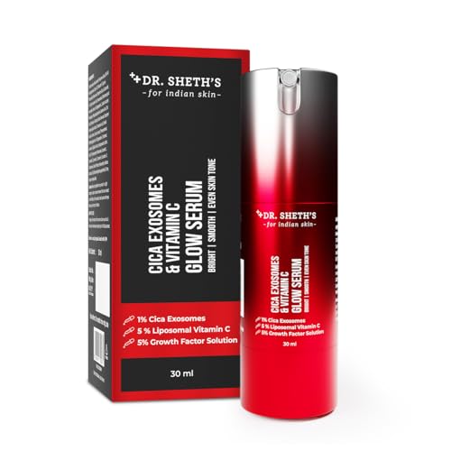 Image of Dr. Sheth's Cica Exosomes & Vitamin C Face Serum | Brightens, restores glow from dull, tired skin | Lightweight | Fast-absorbing and gentle | For all skin types