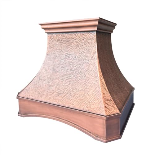 CT Copper Tailor Arched Copper Range Hood Vent, 30'' W, 36''H, Custom