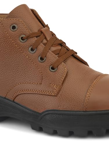 Image of TSF 768 Tan Genuine Leather Police Boot Extra Comfortable & Durable Light Weight Boot