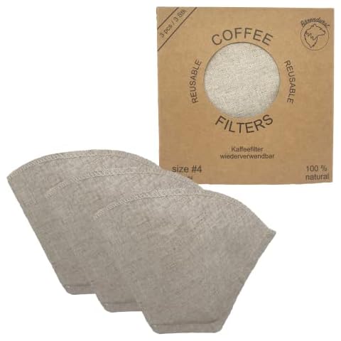 Bärendurst® Kaffeefilter Wiederverwendbar, 100% natürlich, Permanentfilter Dauerfilter, Größe 4, Mehrwegfilter, 3 Stück, Zero Waste Dauerfilter für Filterkaffee Cover